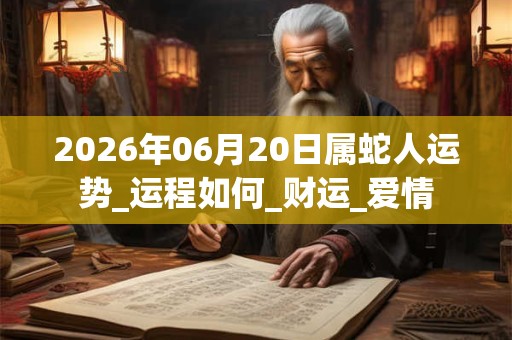 2026年06月20日属蛇人运势_运程如何_财运_爱情