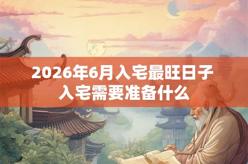 2026年6月入宅最旺日子 入宅需要准备什么