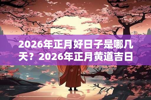 2026年正月好日子是哪几天？2026年正月黄道吉日一览