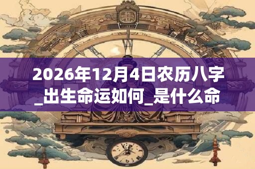 2026年12月4日农历八字_出生命运如何_是什么命