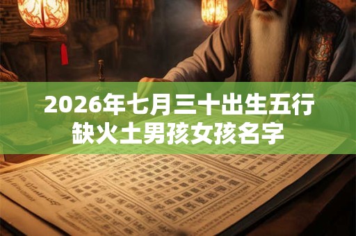 2026年七月三十出生五行缺火土男孩女孩名字
