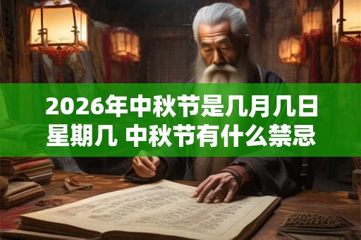 2026年中秋节是几月几日星期几 中秋节有什么禁忌