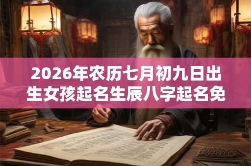 2026年农历七月初九日出生女孩起名生辰八字起名免费