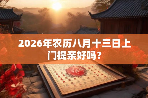 2026年农历八月十三日上门提亲好吗？