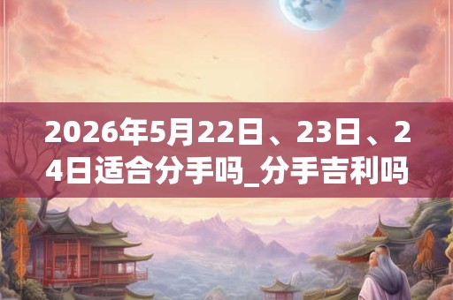 2026年5月22日、23日、24日适合分手吗_分手吉利吗