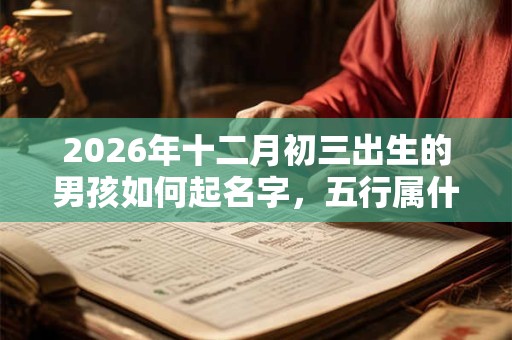 2026年十二月初三出生的男孩如何起名字，五行属什么