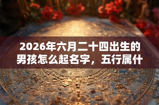2026年六月二十四出生的男孩怎么起名字，五行属什么
