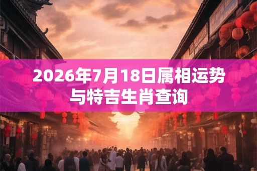 2026年7月18日属相运势与特吉生肖查询
