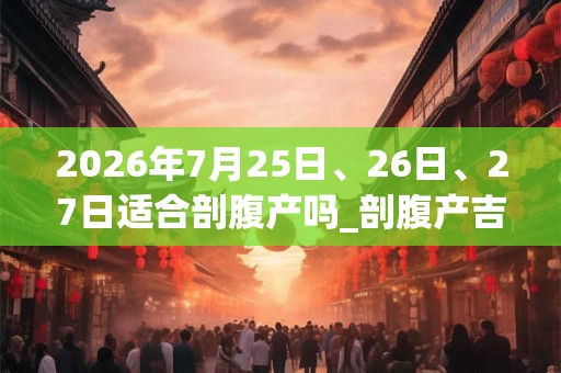 2026年7月25日、26日、27日适合剖腹产吗_剖腹产吉利吗