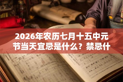2026年农历七月十五中元节当天宜忌是什么？禁忌什么？