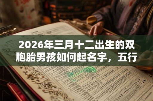 2026年三月十二出生的双胞胎男孩如何起名字，五行属什么