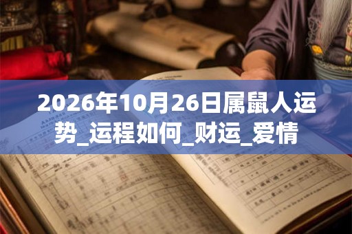 2026年10月26日属鼠人运势_运程如何_财运_爱情