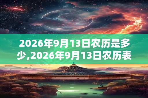 2026年9月13日农历是多少,2026年9月13日农历表