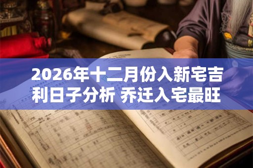 2026年十二月份入新宅吉利日子分析 乔迁入宅最旺的时机