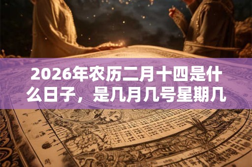 2026年农历二月十四是什么日子，是几月几号星期几？