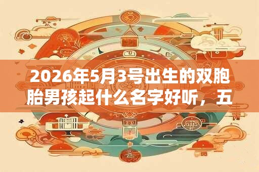 2026年5月3号出生的双胞胎男孩起什么名字好听，五行属什么