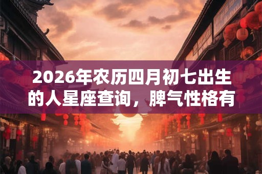 2026年农历四月初七出生的人星座查询，脾气性格有什么特征？