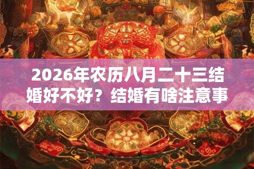 2026年农历八月二十三结婚好不好？结婚有啥注意事项？