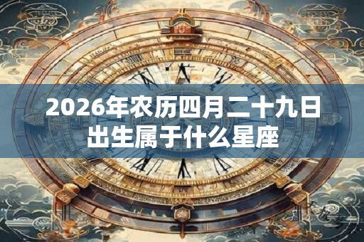 2026年农历四月二十九日出生属于什么星座