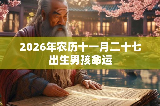 2026年农历十一月二十七出生男孩命运
