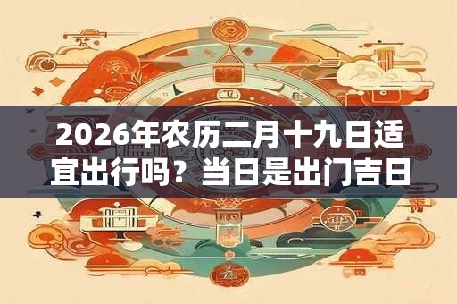 2026年农历二月十九日适宜出行吗？当日是出门吉日吗