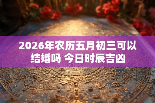 2026年农历五月初三可以结婚吗 今日时辰吉凶