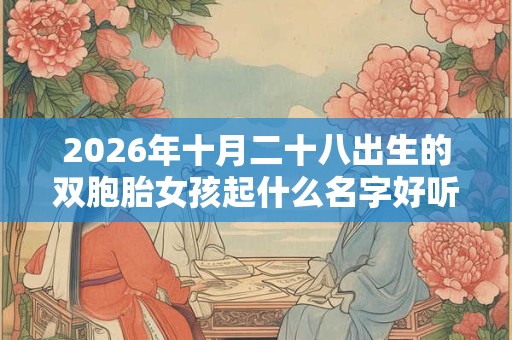 2026年十月二十八出生的双胞胎女孩起什么名字好听,五行属什么 2026年十月二十八出生的双胞胎女孩起什么名字好听,五行属什么