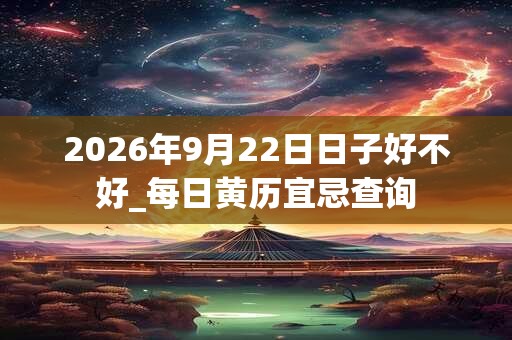2026年9月22日日子好不好_每日黄历宜忌查询