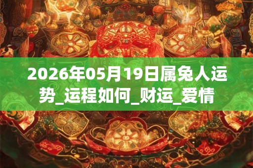2026年05月19日属兔人运势_运程如何_财运_爱情