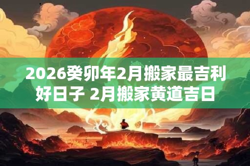 2026癸卯年2月搬家最吉利好日子 2月搬家黄道吉日