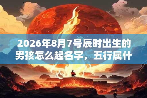 2026年8月7号辰时出生的男孩怎么起名字，五行属什么