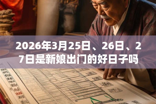 2026年3月25日、26日、27日是新娘出门的好日子吗_新娘出门可以吗