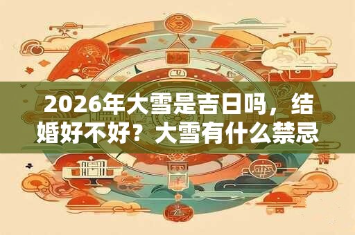 2026年大雪是吉日吗，结婚好不好？大雪有什么禁忌？