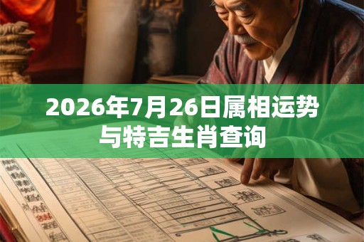 2026年7月26日属相运势与特吉生肖查询