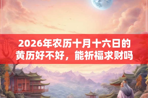 2026年农历十月十六日的黄历好不好，能祈福求财吗？