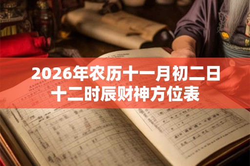 2026年农历十一月初二日十二时辰财神方位表