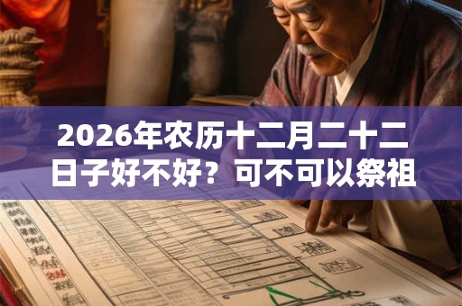 2026年农历十二月二十二日子好不好？可不可以祭祖？