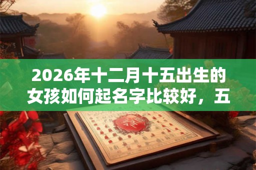 2026年十二月十五出生的女孩如何起名字比较好,五行属什么 2026年十二月十五出生的女孩如何起名字比较好,五行属什么