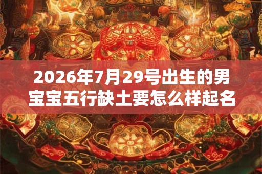 2026年7月29号出生的男宝宝五行缺土要怎么样起名字 2026年7月29号出生的男宝宝五行缺土要怎么样起名字