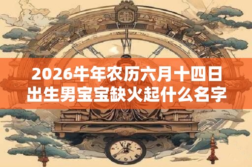 2026牛年农历六月十四日出生男宝宝缺火起什么名字好？