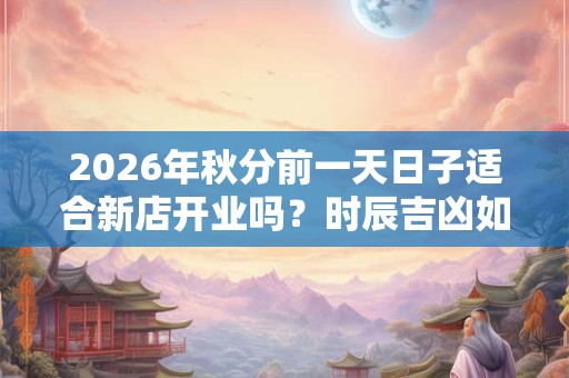 2026年秋分前一天日子适合新店开业吗？时辰吉凶如何？