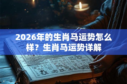 2026年的生肖马运势怎么样？生肖马运势详解