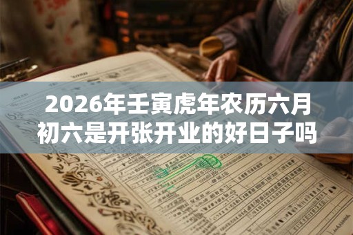 2026年壬寅虎年农历六月初六是开张开业的好日子吗？