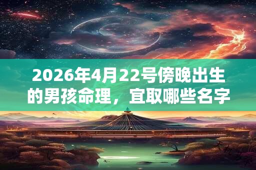 2026年4月22号傍晚出生的男孩命理，宜取哪些名字？
