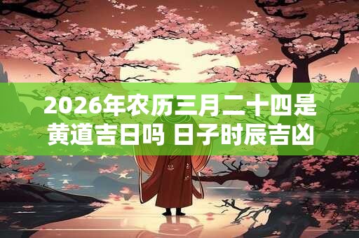 2026年农历三月二十四是黄道吉日吗 日子时辰吉凶