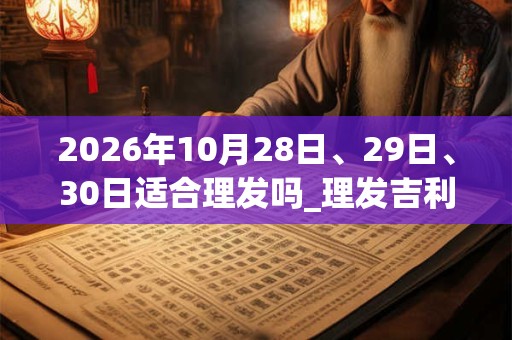 2026年10月28日、29日、30日适合理发吗_理发吉利吗