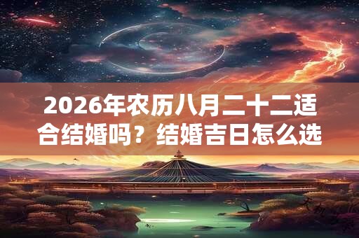 2026年农历八月二十二适合结婚吗？结婚吉日怎么选择？