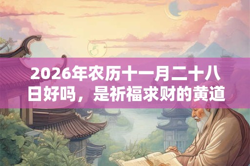 2026年农历十一月二十八日好吗，是祈福求财的黄道吉日吗？