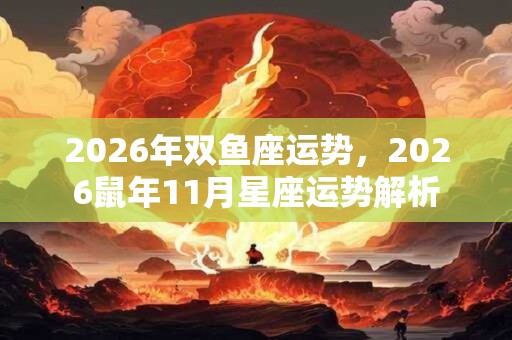2026年双鱼座运势，2026鼠年11月星座运势解析