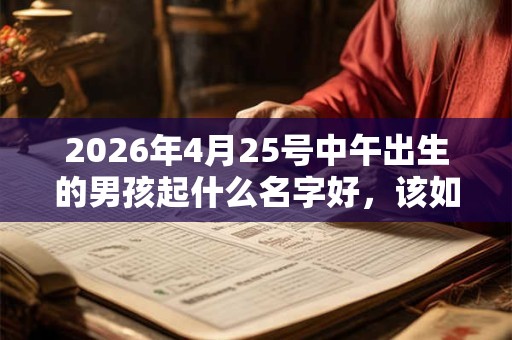 2026年4月25号中午出生的男孩起什么名字好，该如何取名？